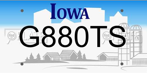G880TS Iowa License Plate