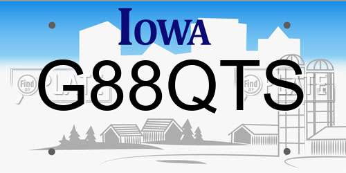 G88QTS Iowa License Plate