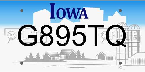 G895TQ Iowa License Plate