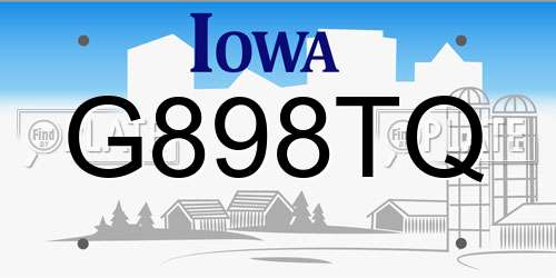 G898TQ Iowa License Plate