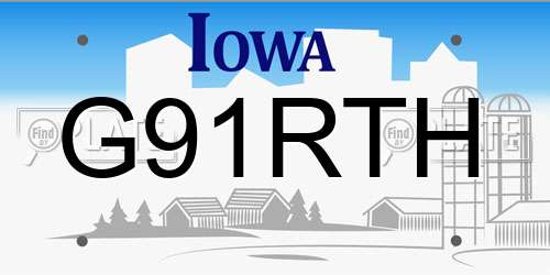 G91RTH Iowa License Plate