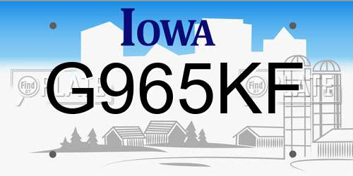 G965KF Iowa License Plate