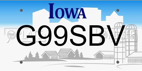 G99SBV Iowa License Plate