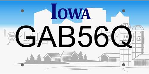 GAB56Q Iowa License Plate