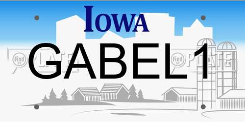 GABEL1 Iowa License Plate