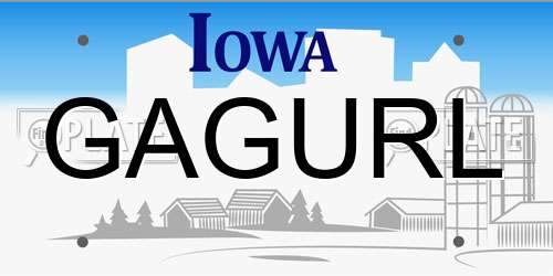 GAGURL Iowa License Plate