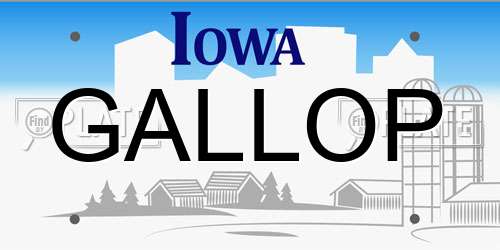 GALLOP Iowa License Plate