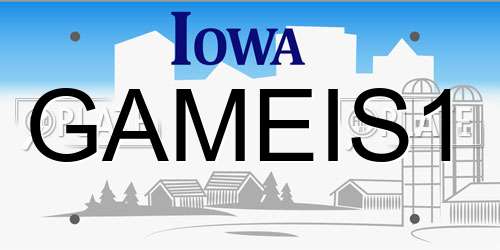 GAMEIS1 Iowa License Plate