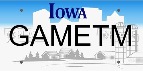 GAMETM Iowa License Plate