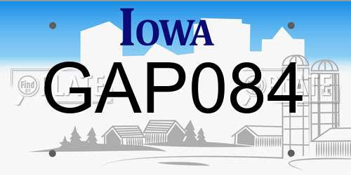 GAP084 Iowa License Plate