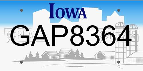 GAP8364 Iowa License Plate