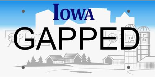 GAPPED Iowa License Plate