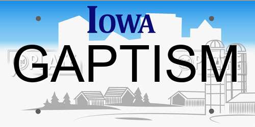 GAPTISM Iowa License Plate