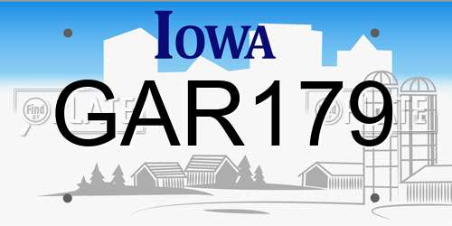 GAR179 Iowa License Plate