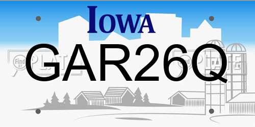 GAR26Q Iowa License Plate