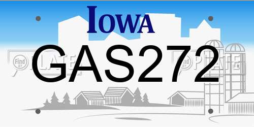 GAS272 Iowa License Plate