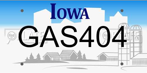 GAS404 Iowa License Plate