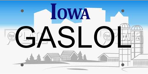 GASLOL Iowa License Plate