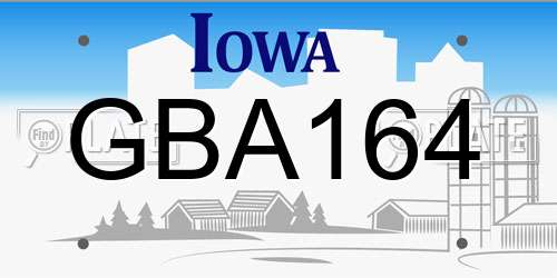 GBA164 Iowa License Plate