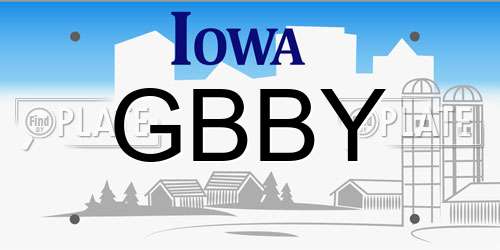 GBBY Iowa License Plate