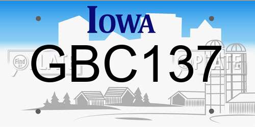 GBC137 Iowa License Plate