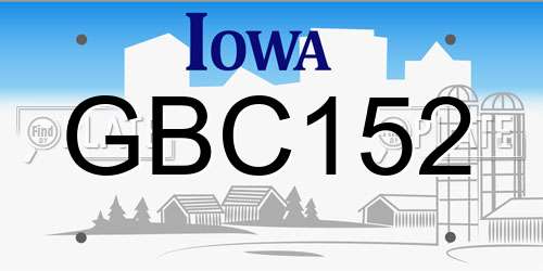 GBC152 Iowa License Plate