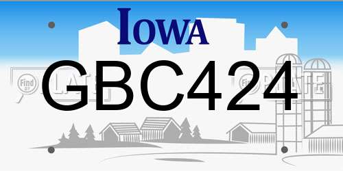 GBC424 Iowa License Plate