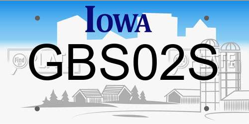 GBS02S Iowa License Plate