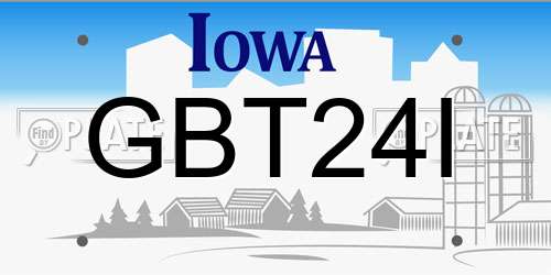 GBT24I Iowa License Plate