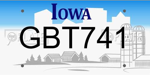 GBT741 Iowa License Plate