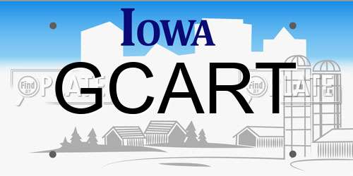 GCART Iowa License Plate