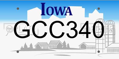 GCC340 Iowa License Plate