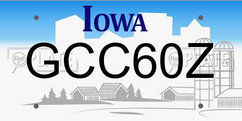 GCC60Z Iowa License Plate