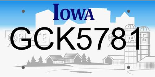 GCK5781 Iowa License Plate
