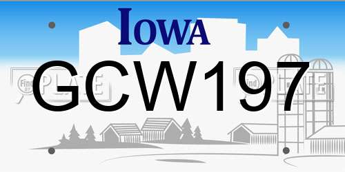 GCW197 Iowa License Plate