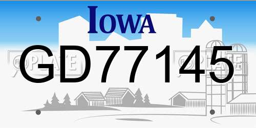 GD77145 Iowa License Plate
