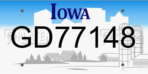 GD77148 Iowa License Plate