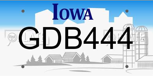 GDB444 Iowa License Plate