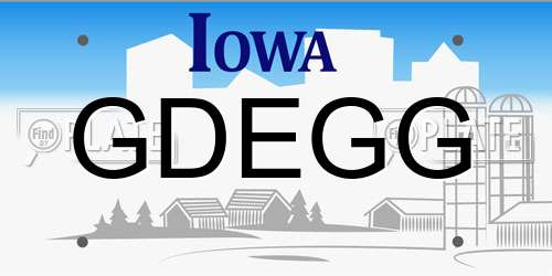 GDEGG Iowa License Plate