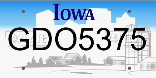 GDO5375 Iowa License Plate