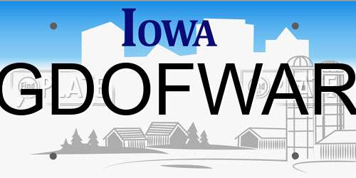 GDOFWAR Iowa License Plate
