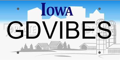 GDVIBES Iowa License Plate