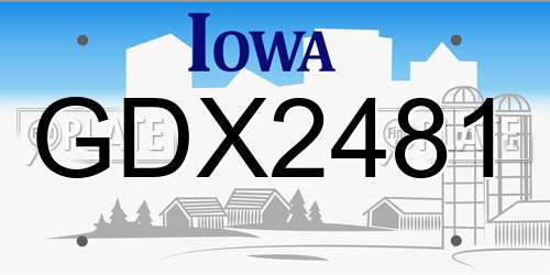GDX2481 Iowa License Plate