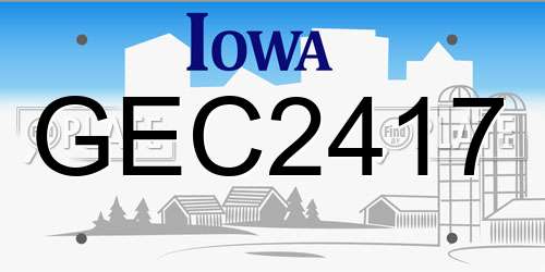 GEC2417 Iowa License Plate