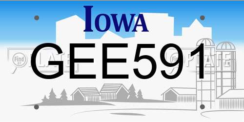 GEE591 Iowa License Plate