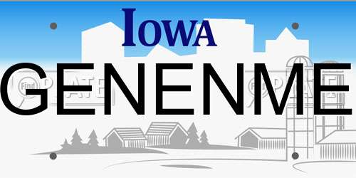 GENENME Iowa License Plate