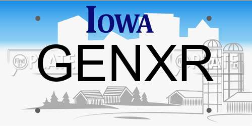 GENXR Iowa License Plate