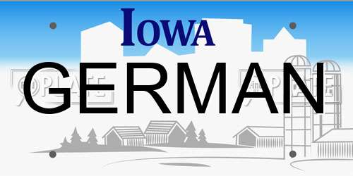 GERMAN Iowa License Plate