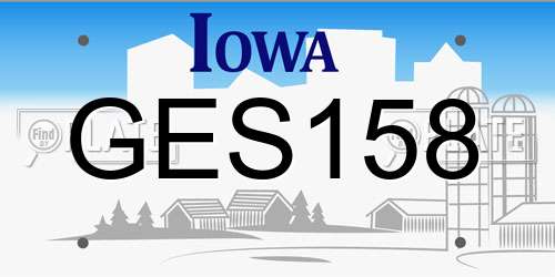 GES158 Iowa License Plate