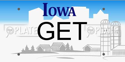 GET Iowa License Plate